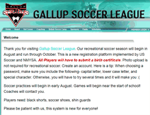 Tablet Screenshot of gallupsoccerleague.com